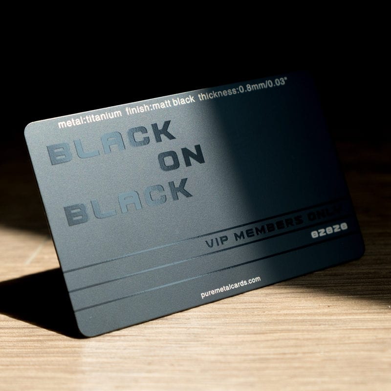 Matt Black Titanium Cards - PURE METAL CARDS