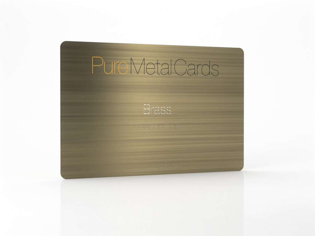 Pure Metal Cards - antique brass metal business card