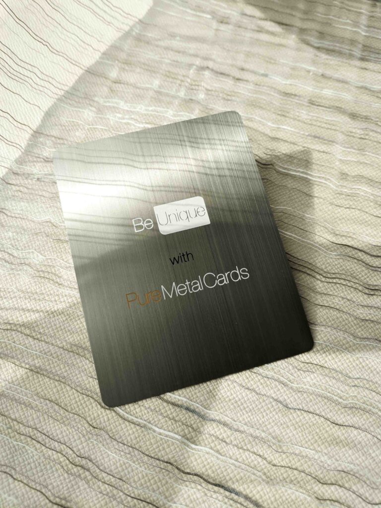 Pure Metal Cards - brushed stainless steel - custom sized metal b