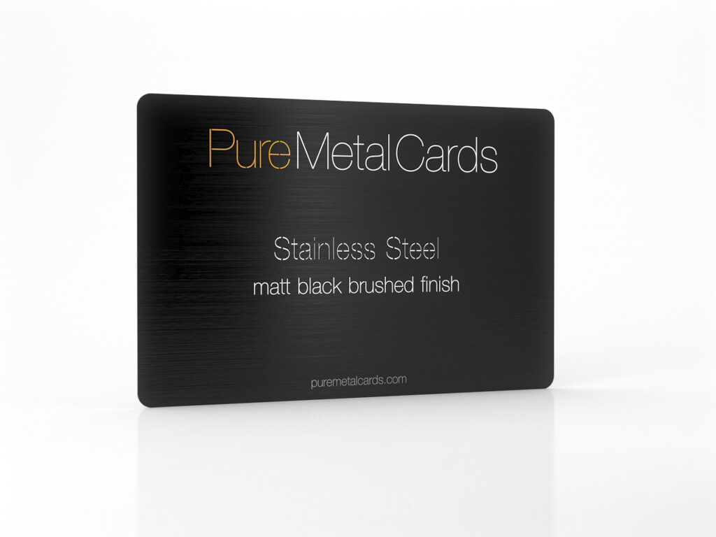 Pure Metal Cards metal business card - matt black brushed stainless steel