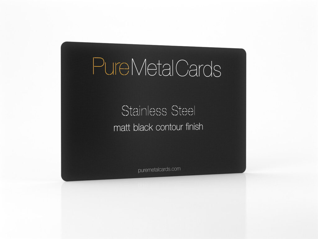 Pure Metal Cards metal business card - matt black contour stainless steel