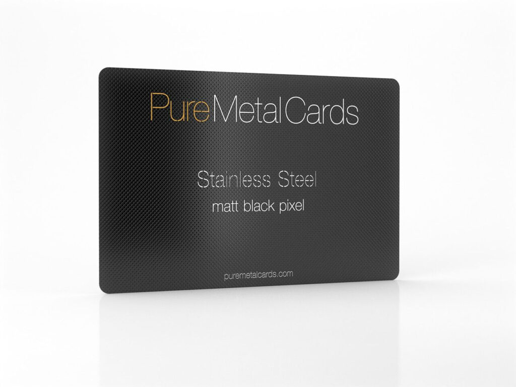 Pure Metal Cards metal business card - matt black pixel stainless steel