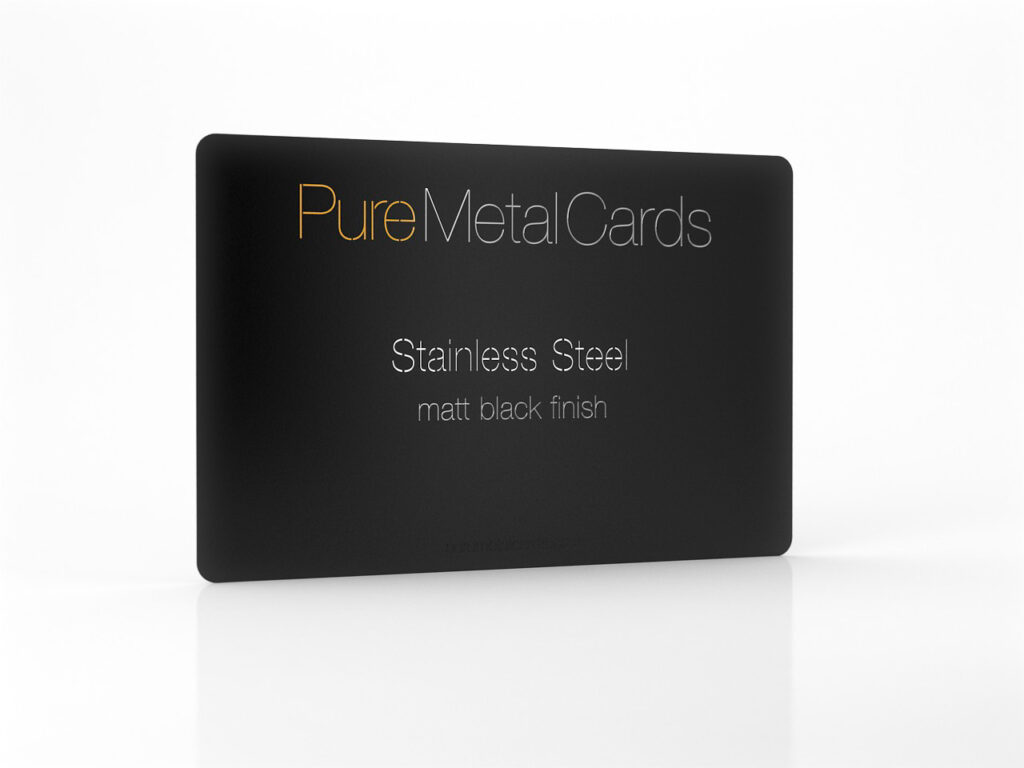 Pure Metal Cards metal business card - matt black stainless steel