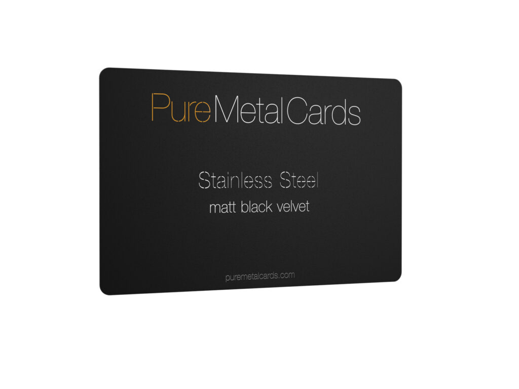 Pure Metal Cards metal business card - matt black velvet stainless steel