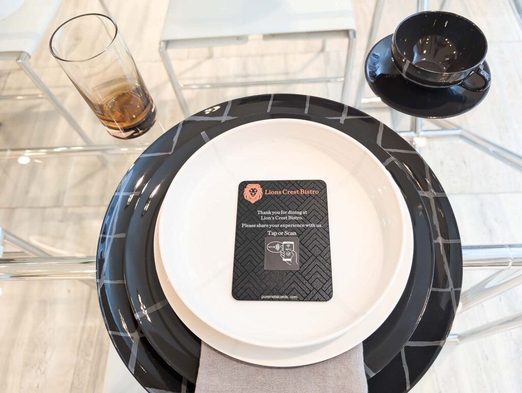 Pure Metal Cards - metal smart menu NFC restaurant card